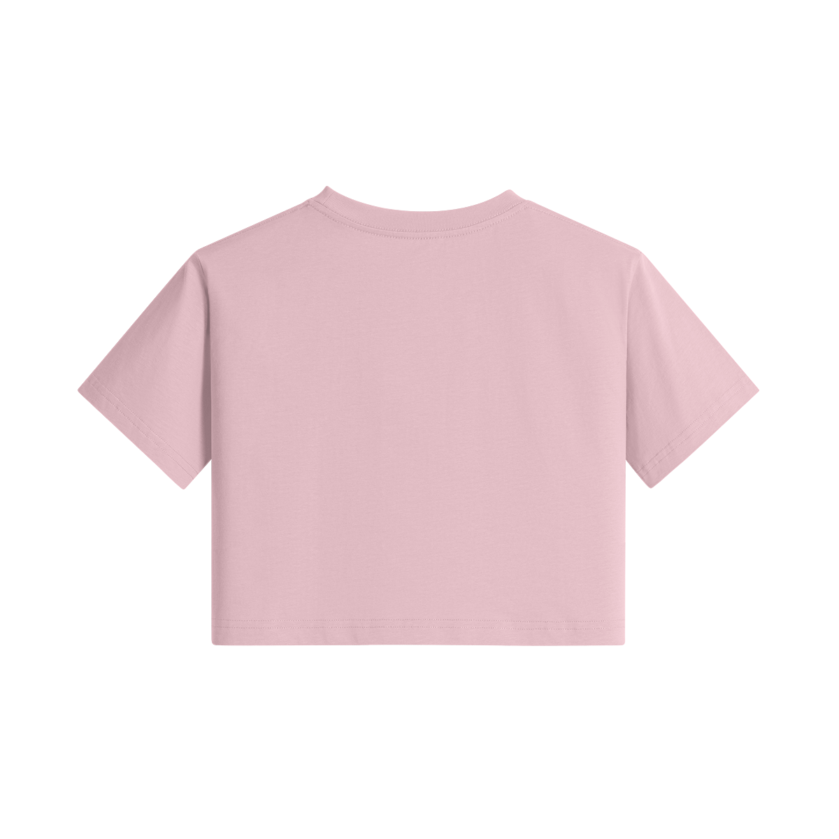 Women’s Good Girls Love Cowboys Cropped Tee from Sundown Ranch Co., pink color, back view